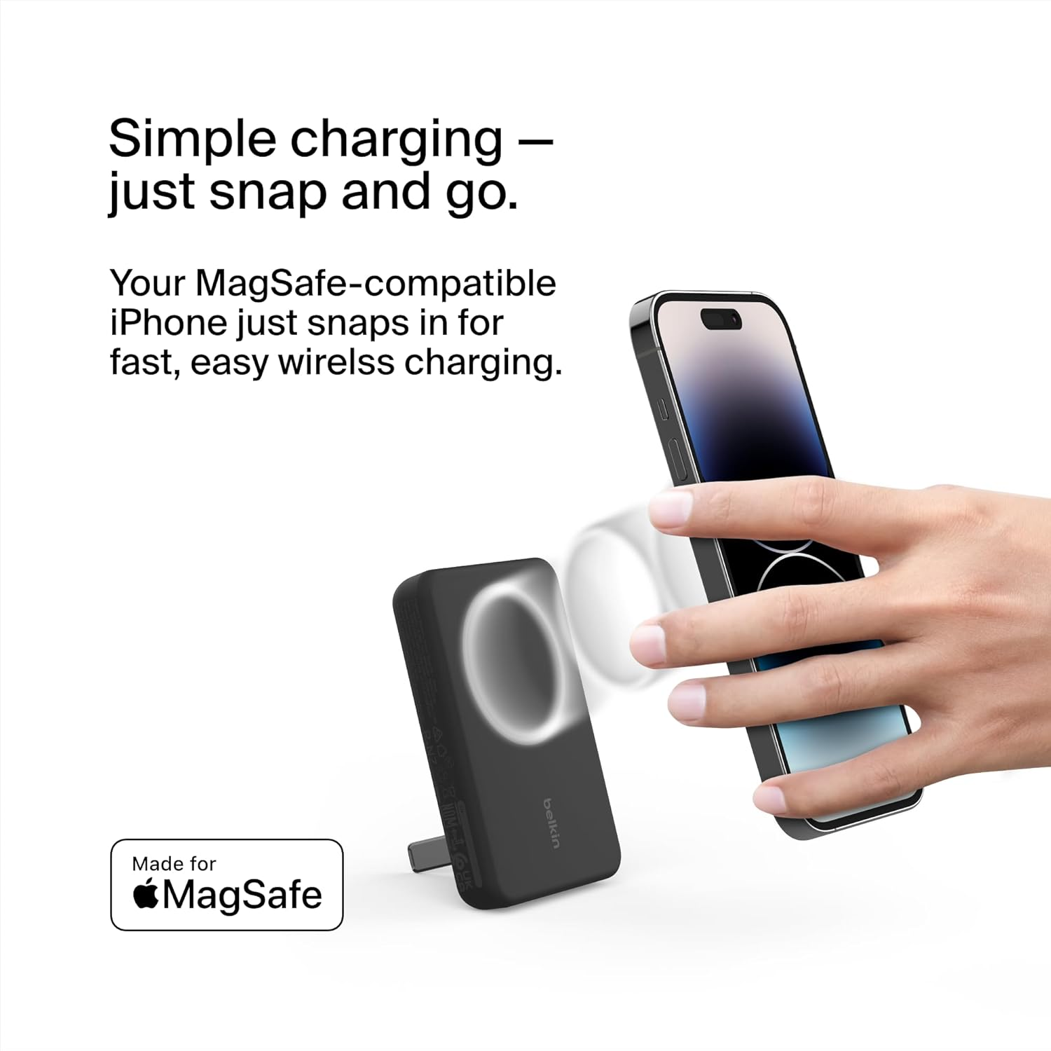 Belkin Magnetic Wireless Power Bank 5K with Stand - Black Belkin Magnetic Wireless Power Bank 5K with Stand - Black